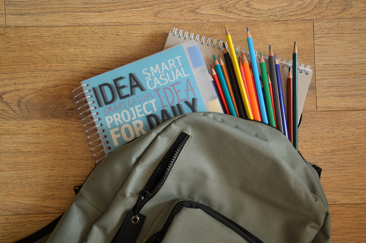 back to school, notebook and pencils