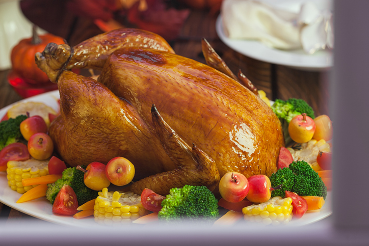 Traditional stuffed turkey for Thanksgiving holidays