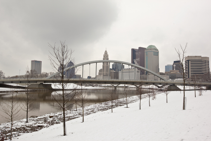 Winter scene in Columbus, Ohio
