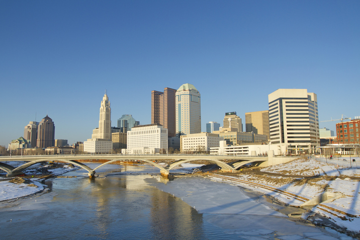 Columbus Skyline in Winter