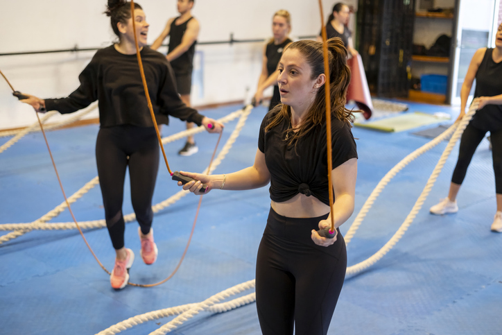 Woman jumping rope