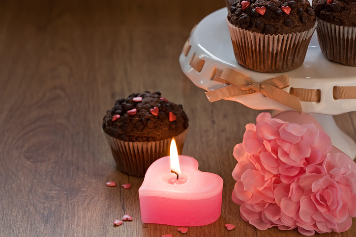 Romantic heart candle in Valentine’s day