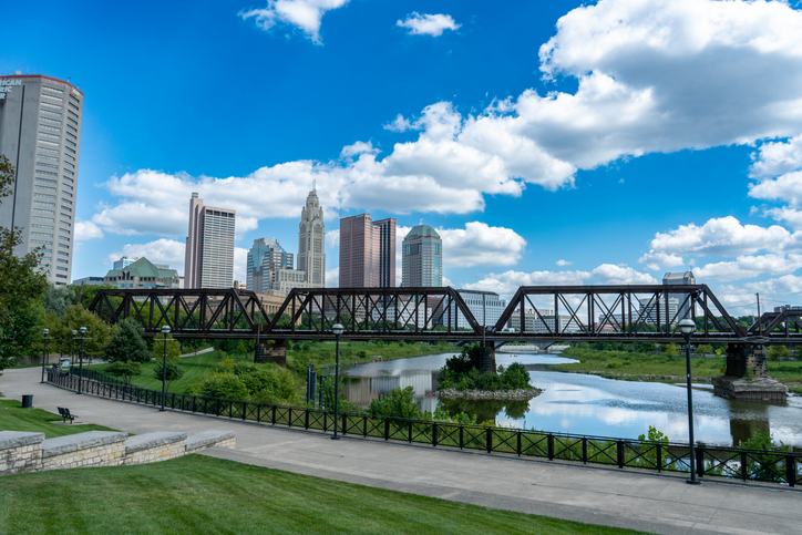 Downtown Columbus, Ohio, on the Scioto River