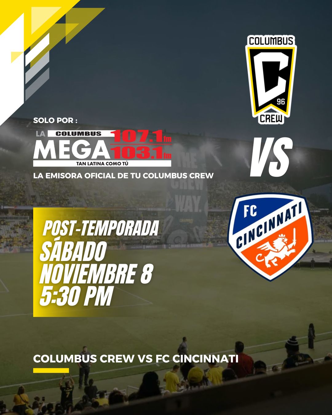 Columbus Crew y FC Cincinnati se juegan el pase a la siguiente ronda