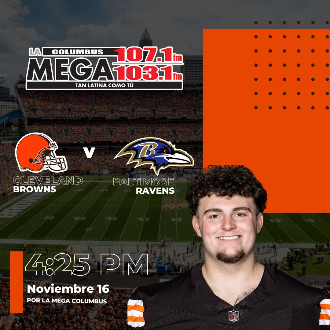 Browns vs Ravens este 16 de noviembre por La Mega Columbus