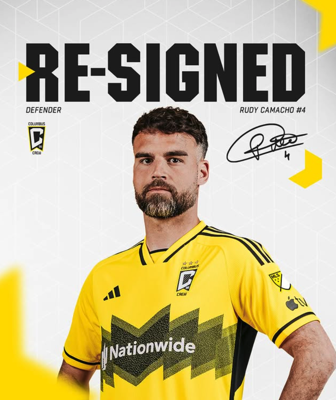 Columbus Crew renueva al defensor Rudy Camacho para 2026