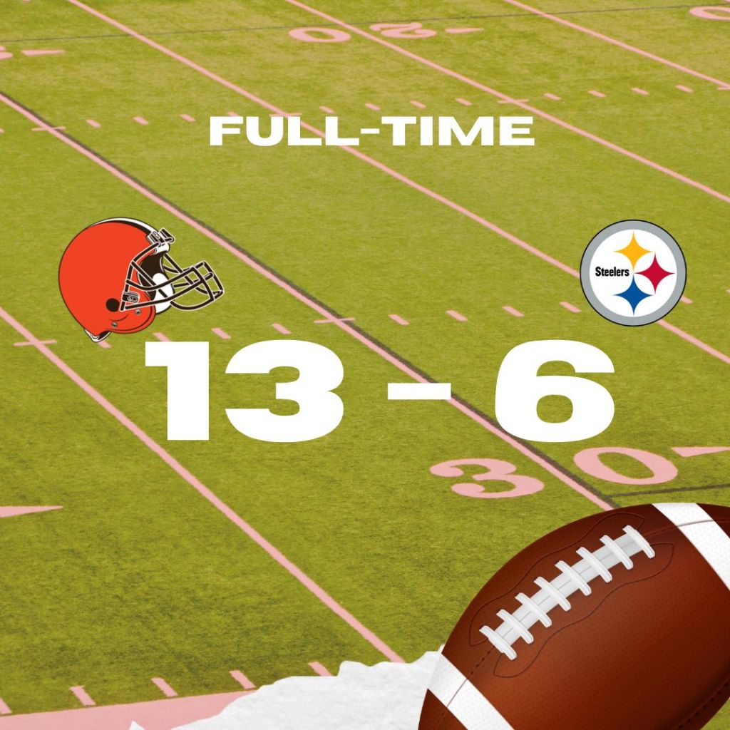 Browns sorprenden a Steelers 13-6 complicando el título de la AFCNorth