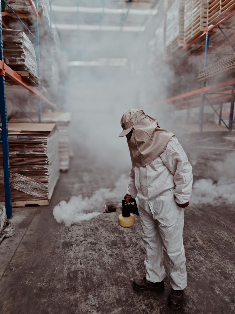 professional fumigation in warehouse setting