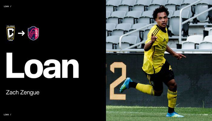 A soccer player in a yellow jersey running on a field, with the text "Loan" and "Zach Zengue" visible.
