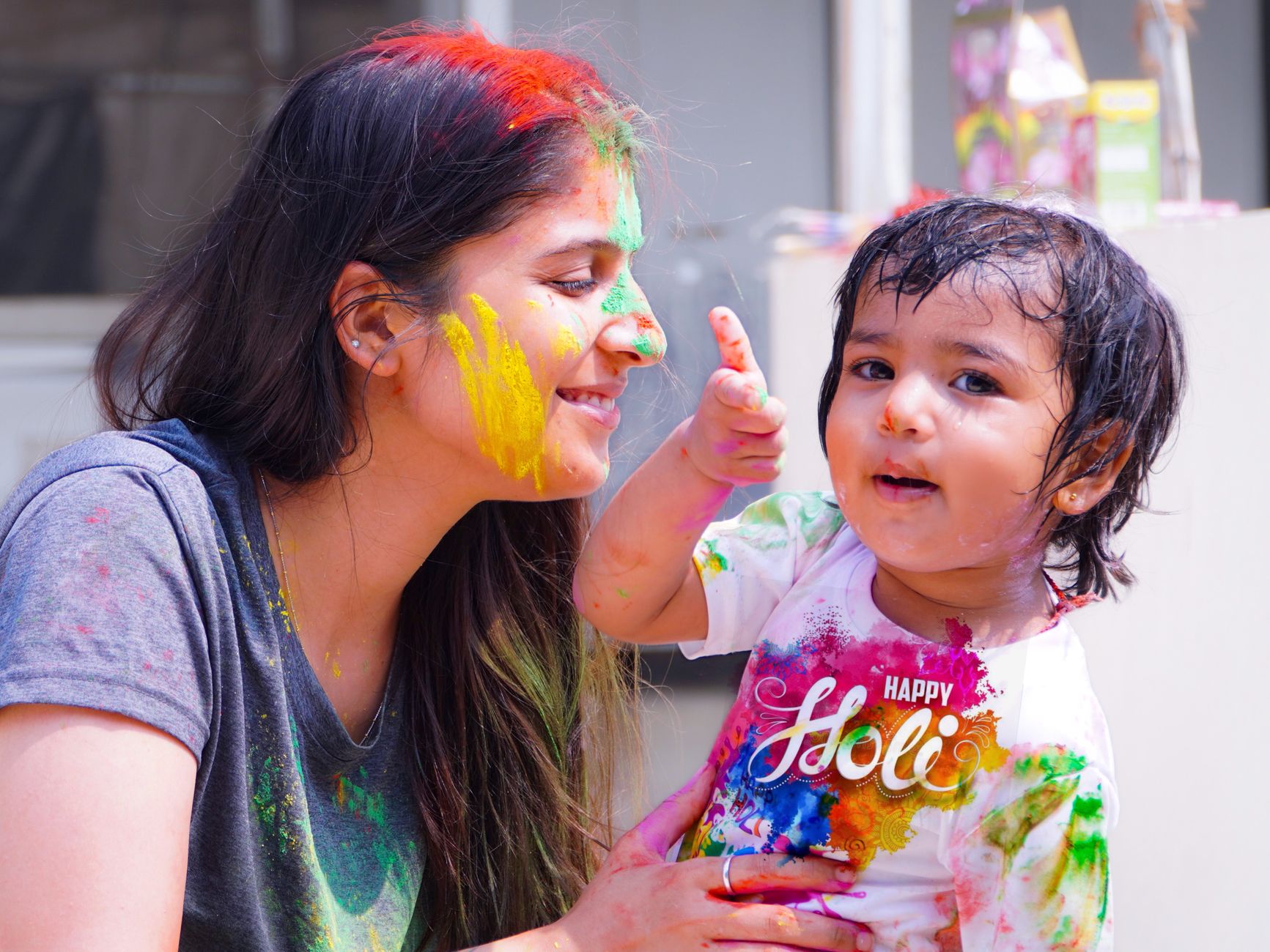 joyful holi celebration with colors